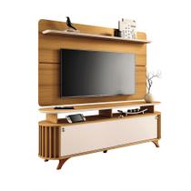 Conjunto Painel para TV até 70 Polegadas Curv e Bancada Alba Cinamomo/Off White G26 - Hb Móveis