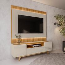 Conjunto Painel Rack Bancada Singapura/Flórida TV até 75 Polegadas Tauari/Off White G77 - Gran Belo Conjunto Painel Rack Bancada Singapura/Flórida TV até 75 Polegadas Tauari/Off White G77 - Gran Belo