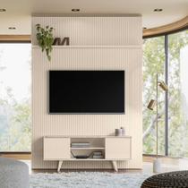 Conjunto Painel Ripado 179cm e Rack de TV New Panorama Linha Eras Madetec