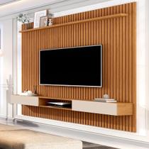 Conjunto Painel Ripado e Nicho 1.8 Ravenna Nature Off White