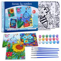 Conjunto Paint by Numbers Volmop, pacote com 3, para crianças de 8 a 12 anos com tintas