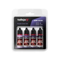 Conjunto Paint Vallejo Game Color Purple, 4 garrafas de 18 ml Conjunto Paint Vallejo Game Color Purple, 4 garrafas de 18 ml