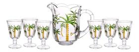 Conjunto Palmeira Hand Painting Jarra 1,5l + 6 Taças 240ml Lyor Conjunto Palmeira Hand Painting Jarra 1,5l + 6 Taças 240ml Lyor