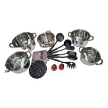 Conjunto Panela 5 Pçs Aço Inoxidável P/ Fogão Indução E Gás! Conjunto Panela 5 Pçs Aço Inoxidável P/ Fogão Indução E Gás!