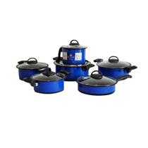 Conjunto Panela 6 Peças Azul Indução Cooktop Gas