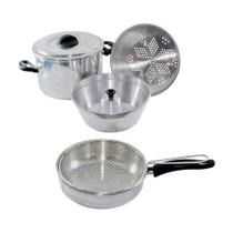 Conjunto Panela a Vapor Banho Maria 4x1 e Frigideira Cesto Alumínio 2,3L Conjunto Panela a Vapor Banho Maria 4x1 e Frigideira Cesto Alumínio 2,3L