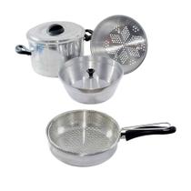 Conjunto Panela A Vapor Banho Maria 4x1 E Frigideira Cesto