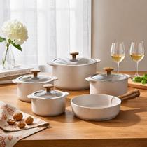 Conjunto Panela Caçarola Frigideira Cerâmica Ceraflame 5 Peças Slim Fogão Forno Microondas Conjunto Panela Caçarola Frigideira Cerâmica Ceraflame 5 Peças Slim Fogão Forno Microondas