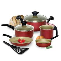 Conjunto Panela Frigideira Canecão Caçarola Antiaderente com espatula 6 peças Conjunto Panela Frigideira Canecão Caçarola Antiaderente com espatula 6 peças