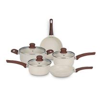 Conjunto Panela Serena Bege 5 Peça TVT Revestimento Cerâmic