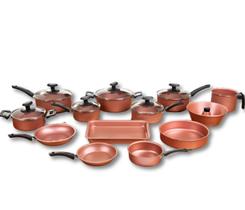 Conjunto Panelas 13 Peças Teflon Antiaderente Rosa