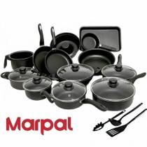 Conjunto Panelas 16 Peças Antiaderentes Teflon Tampa Vidro Preto Vermelho Rose não gruda Conjunto Panelas 16 Peças Antiaderentes Teflon Tampa Vidro Preto Vermelho Rose não gruda