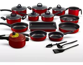 Conjunto Panelas 17 antiaderente com panela de pressão Conjunto Panelas 17 antiaderente com panela de pressão