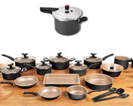 Conjunto Panelas 17 Pc Antiaderente Panela Pressão 4,5L Conjunto Panelas 17 Pc Antiaderente Panela Pressão 4,5L