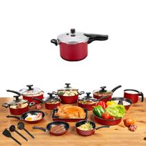 Conjunto Panelas 17 Pc Antiaderente Panela Pressão 4,5l