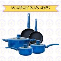Conjunto Panelas 5 Peças Azul Antiaderente Nano Cerâmica