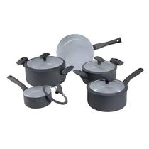 Conjunto Panelas 5 Peças Cerâmica Antiaderente Soft Touch Cinza - Hercules Conjunto Panelas 5 Peças Cerâmica Antiaderente Soft Touch Cinza - Hercules