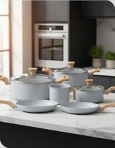 Conjunto Panelas 6 Peças Pratic Cook Mimo Cinza