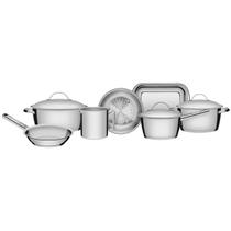 Conjunto Panelas 7 Pcs Aço Inox Allegra Tramontina Fundo Triplo