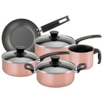 Conjunto panelas alum 5 pcs antiaderente rose panelux magnific