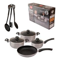 Conjunto Panelas Alumínio Revestimento Antiaderente 7pçs Conjunto Panelas Alumínio Revestimento Antiaderente 7pçs