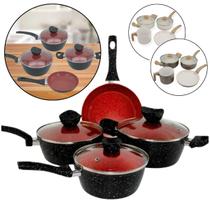 Conjunto Panelas Antiaderente com Tampa de Vidro 04 peças Ceramica Indução