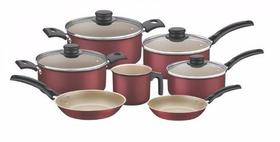 Conjunto Panelas Antiaderente Tramontina Turim 7 peças Vermelho Conjunto Panelas Antiaderente Tramontina Turim 7 peças Vermelho