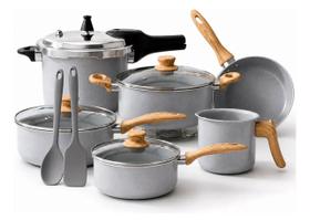 Conjunto Panelas Brinox Ceramic Life Easy 8 Peças Com Indução Cinza Conjunto Panelas Brinox Ceramic Life Easy 8 Peças Com Indução Cinza