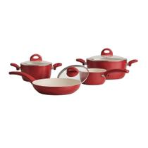 Conjunto Panelas Cerâmica 4 Peças Members Mark Vermelho