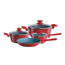Conjunto Panelas ColorStone 4 Pç Antiaderente Volcano Euro