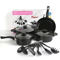 Conjunto panelas e espatulas preta para sua cozinha, ANTIADERENTES.