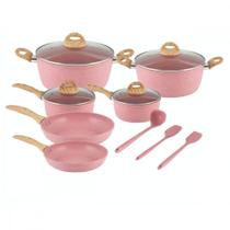 Conjunto Panelas Flamingo 9pcs Indução Casa Ambiente Rosa Conjunto Panelas Flamingo 9pcs Indução Casa Ambiente Rosa