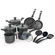 Conjunto Panelas Indução Cerâmico Pratic Cook Preto 10 Peças