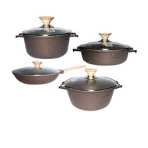 Conjunto Panelas Indução Revestimento Antiaderente Mármore Cerâmico 4 peças Marrom Conjunto Panelas Indução Revestimento Antiaderente Mármore Cerâmico 4 peças Marrom
