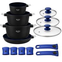 Conjunto Panelas Smart Click 4 Peças ColorStone Azul