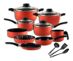 Conjunto Panelas Teflon 12 Peças Tampa De Vidro