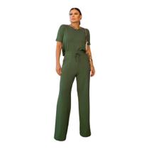 Conjunto Pantalona Básico Confortável Elegante Moletinho Aero Look Passeio Viajem - Dinéia Cintra