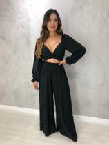 Conjunto Pantalona Manga Longa - Preto