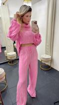 Conjunto Pantalona Tricot Mousse Premium Rosa Barbie