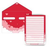 Conjunto Papel de Carta + Envelope - Nuvens do Amor Conjunto Papel de Carta + Envelope - Nuvens do Amor