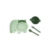 Conjunto Papinha Infantil Bebe Refeição Pote Garfo Colher