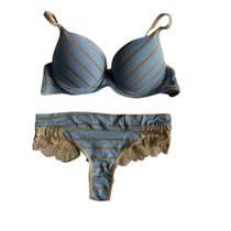 Conjunto Paquera De Malha Modal Sutiã Com Bojo Calcinha Fio Dental