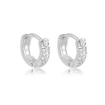 Conjunto Par de Brincos Argolas Pedras Brilhantes Feminino