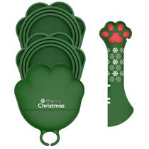 Conjunto para animais de estimação DORUI Christmas, 3 tampas e 1 abridor de latas de comida para gatos