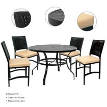 Conjunto para área 04 cadeiras dubai/estof 01 mesa antonella