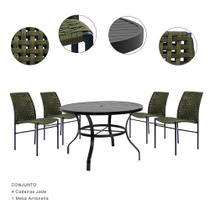 Conjunto para área - 04 cadeiras jade e 01 mesa antonella 1m