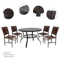 Conjunto para área - 4 cadeiras dubai e 01 mesa antonella