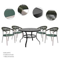 Conjunto para área 4 cadeiras duda/estof e 1 mesa antonella