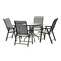 Conjunto para Área Externa Brasil com 1 Mesa e 4 Cadeiras Conjunto para Área Externa Brasil com 1 Mesa e 4 Cadeiras