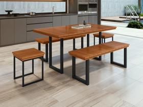 Conjunto para Área Gourmet 6 Lugares 1,60x0,90m - Capri - Paonanda Decor Conjunto para Área Gourmet 6 Lugares 1,60x0,90m - Capri - Paonanda Decor